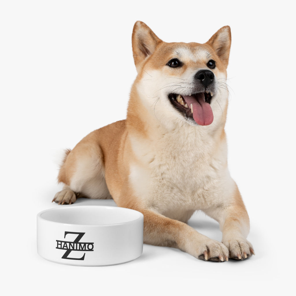 Gamelle pour animaux Monogram Z — Gamelle en céramique noire personnalisée avec logo « ZANIMO » pour chiens et chats