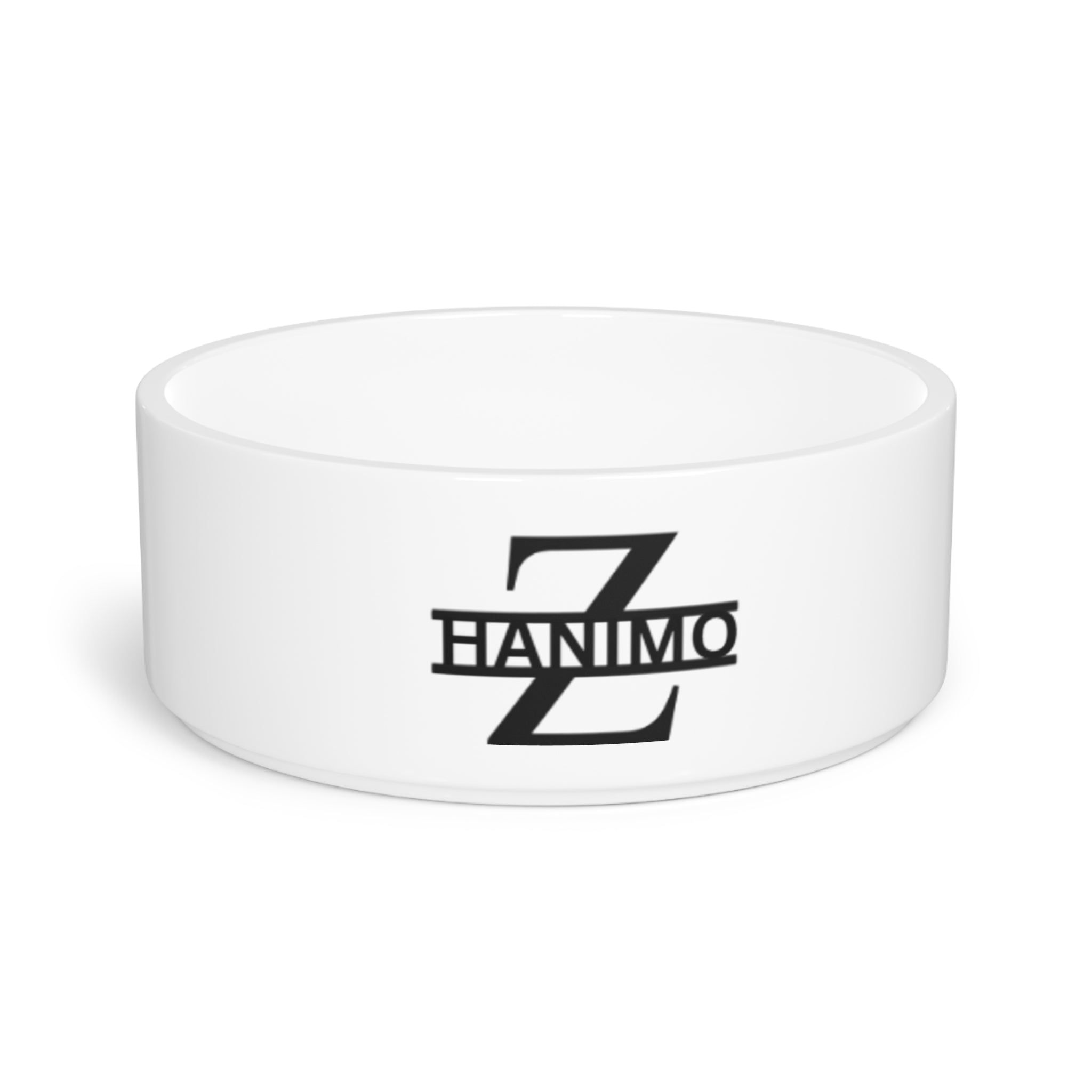 Gamelle pour animaux Monogram Z — Gamelle en céramique noire personnalisée avec logo « ZANIMO » pour chiens et chats