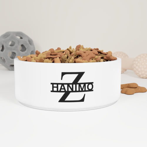 Gamelle pour animaux Monogram Z — Gamelle en céramique noire personnalisée avec logo « ZANIMO » pour chiens et chats